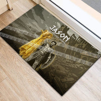 Jason Golden Fleece Seeker Rubber Doormat Ancient Greek Mythology Heroic Warrior Dragon Battle