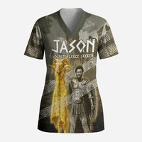 Jason Golden Fleece Seeker Scrub Top Ancient Greek Mythology Heroic Warrior Dragon Battle