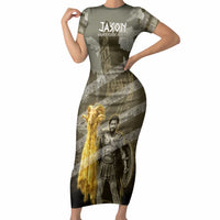 Jason Golden Fleece Seeker Short Sleeve Bodycon Dress Ancient Greek Mythology Heroic Warrior Dragon Battle
