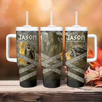 Jason Golden Fleece Seeker Tumbler With Handle Ancient Greek Mythology Heroic Warrior Dragon Battle