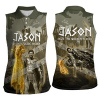 Jason Golden Fleece Seeker Women Sleeveless Polo Shirt Ancient Greek Mythology Heroic Warrior Dragon Battle