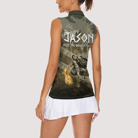 Jason Golden Fleece Seeker Women Sleeveless Polo Shirt Ancient Greek Mythology Heroic Warrior Dragon Battle