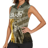 Jason Golden Fleece Seeker Women Sleeveless Polo Shirt Ancient Greek Mythology Heroic Warrior Dragon Battle
