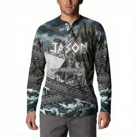 Jason Argo The First Voyage Button Sweatshirt Ancient Greek Mythology Heroic Warrior Dragon Battle