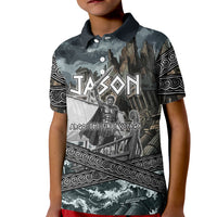 Jason Argo The First Voyage Kid Polo Shirt Ancient Greek Mythology Heroic Warrior Dragon Battle