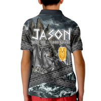 Jason Argo The First Voyage Kid Polo Shirt Ancient Greek Mythology Heroic Warrior Dragon Battle