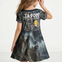 Jason Argo The First Voyage Kid Short Sleeve Dress Ancient Greek Mythology Heroic Warrior Dragon Battle