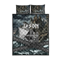 Jason Argo The First Voyage Quilt Bed Set Ancient Greek Mythology Heroic Warrior Dragon Battle