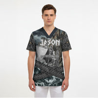 Jason Argo The First Voyage Scrub Top Ancient Greek Mythology Heroic Warrior Dragon Battle