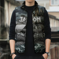 Jason Argo The First Voyage Sleeveless Puffer Jacket Ancient Greek Mythology Heroic Warrior Dragon Battle