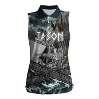 Jason Argo The First Voyage Women Sleeveless Polo Shirt Ancient Greek Mythology Heroic Warrior Dragon Battle