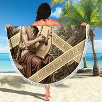 Orpheus Greek Mythology Lyre Musician Beach Blanket Vintage Ancient Greek Meander Classical Statue