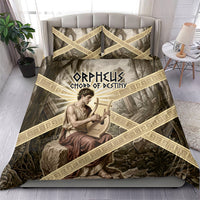 Orpheus Greek Mythology Lyre Musician Bedding Set Vintage Ancient Greek Meander Classical Statue