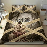 Orpheus Greek Mythology Lyre Musician Bedding Set Vintage Ancient Greek Meander Classical Statue
