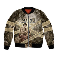 Orpheus Greek Mythology Lyre Musician Bomber Jacket Vintage Ancient Greek Meander Classical Statue
