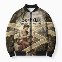 Orpheus Greek Mythology Lyre Musician Bomber Puffer Jacket Vintage Ancient Greek Meander Classical Statue