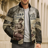 Orpheus Greek Mythology Lyre Musician Bomber Puffer Jacket Vintage Ancient Greek Meander Classical Statue