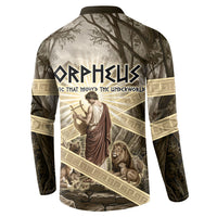 Orpheus Greek Mythology Lyre Musician Button Sweatshirt Vintage Ancient Greek Meander Classical Statue