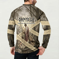 Orpheus Greek Mythology Lyre Musician Button Sweatshirt Vintage Ancient Greek Meander Classical Statue