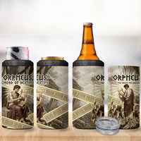 Orpheus Greek Mythology Lyre Musician 4 in 1 Can Cooler Tumbler Vintage Ancient Greek Meander Classical Statue
