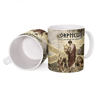 Orpheus Greek Mythology Lyre Musician Ceramic Mug Vintage Ancient Greek Meander Classical Statue