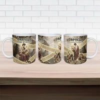 Orpheus Greek Mythology Lyre Musician Ceramic Mug Vintage Ancient Greek Meander Classical Statue