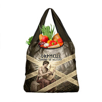 Orpheus Greek Mythology Lyre Musician Grocery Bag Vintage Ancient Greek Meander Classical Statue