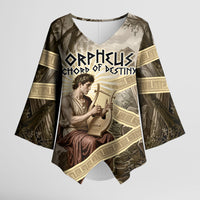 Orpheus Greek Mythology Lyre Musician Kimono Sleeve Blouse Vintage Ancient Greek Meander Classical Statue