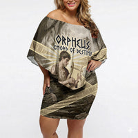 Orpheus Greek Mythology Lyre Musician Off Shoulder Short Dress Vintage Ancient Greek Meander Classical Statue