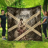 Orpheus Greek Mythology Lyre Musician Quilt Vintage Ancient Greek Meander Classical Statue