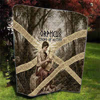 Orpheus Greek Mythology Lyre Musician Quilt Vintage Ancient Greek Meander Classical Statue
