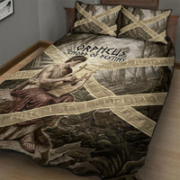 Orpheus Greek Mythology Lyre Musician Quilt Bed Set Vintage Ancient Greek Meander Classical Statue
