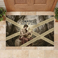 Orpheus Greek Mythology Lyre Musician Rubber Doormat Vintage Ancient Greek Meander Classical Statue