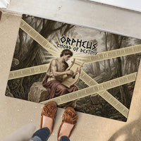Orpheus Greek Mythology Lyre Musician Rubber Doormat Vintage Ancient Greek Meander Classical Statue