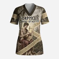 Orpheus Greek Mythology Lyre Musician Scrub Top Vintage Ancient Greek Meander Classical Statue
