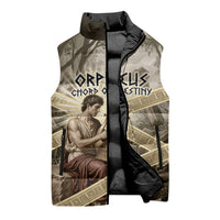 Orpheus Greek Mythology Lyre Musician Sleeveless Puffer Jacket Vintage Ancient Greek Meander Classical Statue