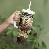 Orpheus Greek Mythology Lyre Musician Tumbler With Handle Vintage Ancient Greek Meander Classical Statue