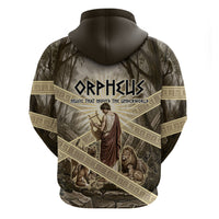 Orpheus Greek Mythology Lyre Musician Zip Hoodie Vintage Ancient Greek Meander Classical Statue