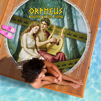 Orpheus And Eurydice Greek Mythology Lyre Beach Blanket Vintage Ancient Greek Meander Classical Statue