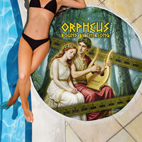 Orpheus And Eurydice Greek Mythology Lyre Beach Blanket Vintage Ancient Greek Meander Classical Statue