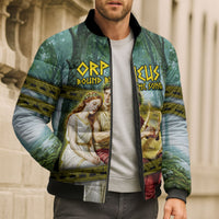 Orpheus And Eurydice Greek Mythology Lyre Bomber Puffer Jacket Vintage Ancient Greek Meander Classical Statue