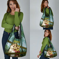 Orpheus And Eurydice Greek Mythology Lyre Grocery Bag Vintage Ancient Greek Meander Classical Statue