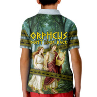 Orpheus And Eurydice Greek Mythology Lyre Kid Polo Shirt Vintage Ancient Greek Meander Classical Statue