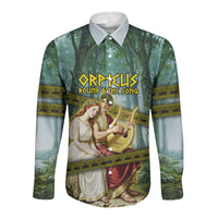 Orpheus And Eurydice Greek Mythology Lyre Long Sleeve Button Shirt Vintage Ancient Greek Meander Classical Statue