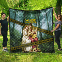 Orpheus And Eurydice Greek Mythology Lyre Quilt Vintage Ancient Greek Meander Classical Statue