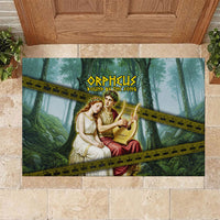 Orpheus And Eurydice Greek Mythology Lyre Rubber Doormat Vintage Ancient Greek Meander Classical Statue