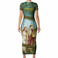 Orpheus And Eurydice Greek Mythology Lyre Short Sleeve Bodycon Dress Vintage Ancient Greek Meander Classical Statue