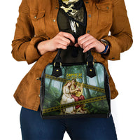 Orpheus And Eurydice Greek Mythology Lyre Shoulder Handbag Vintage Ancient Greek Meander Classical Statue