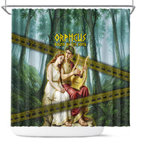 Orpheus And Eurydice Greek Mythology Lyre Shower Curtain Vintage Ancient Greek Meander Classical Statue