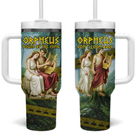 Orpheus And Eurydice Greek Mythology Lyre Tumbler With Handle Vintage Ancient Greek Meander Classical Statue